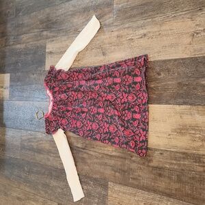 Garden print Kids Casual Dress - Pink and green